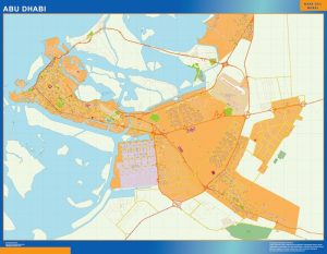 Mapa Abu Dhabi enmarcado plastificado