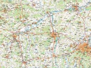 Mapa Alemania sur carreteras enmarcado plastificado