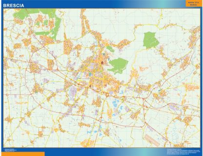 Mapa Brescia enmarcado plastificado