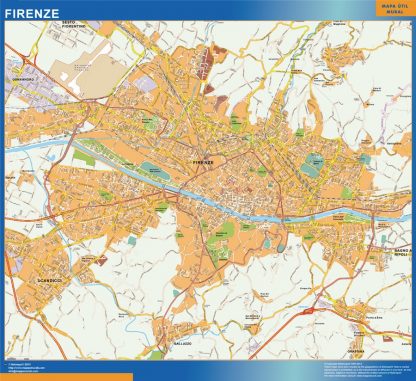 Mapa Firenze enmarcado plastificado