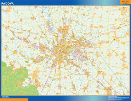 Mapa Padova enmarcado plastificado