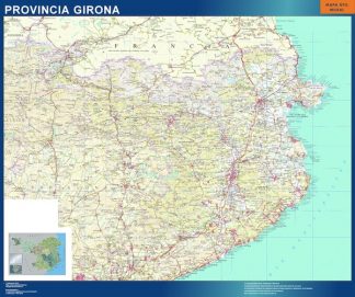 Mapa Provincia Girona enmarcado plastificado