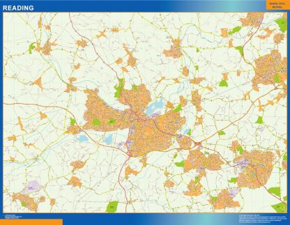 Mapa Reading enmarcado plastificado