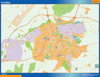 Mapa Vitoria callejero enmarcado plastificado