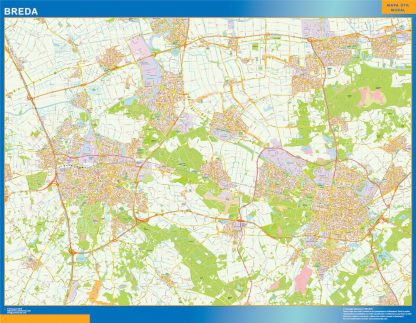 Mapa de Breda enmarcado plastificado