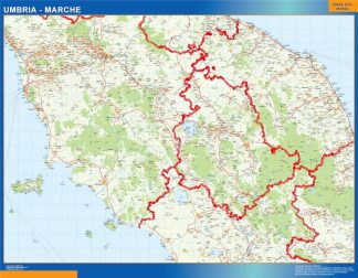 Mapa región Umbria enmarcado plastificado